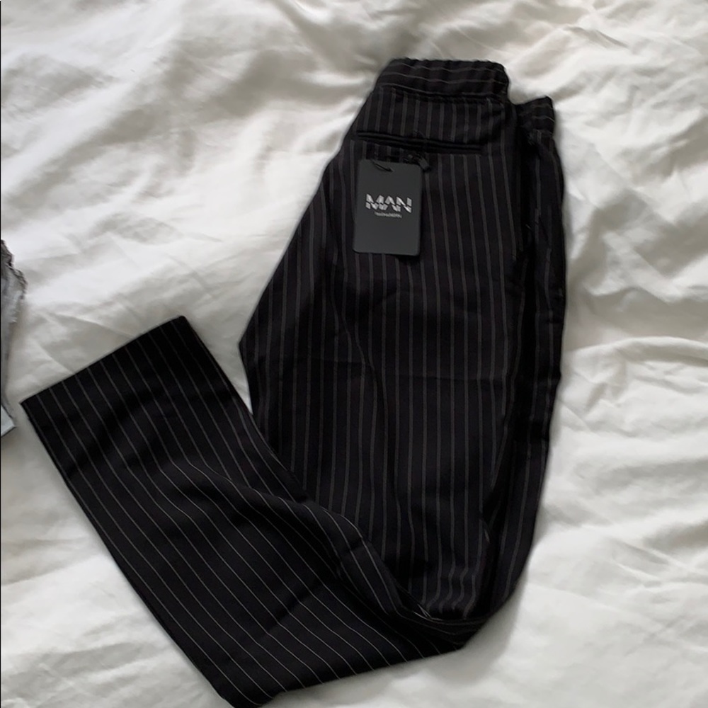 Darted pinstripe cropped joggers (never worn)